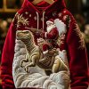 Mens Christmas Santa Claus Print Casual Hoodie