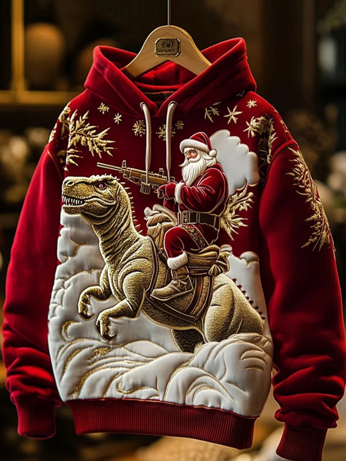 Men's Christmas Santa Claus Print Casual Hoodie