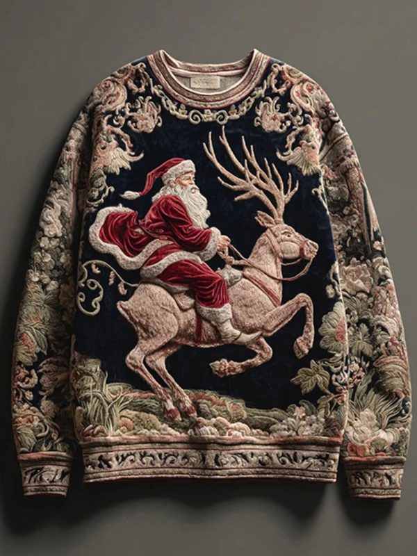 Mens Christmas Santa Claus Print Casual Sweatshirt
