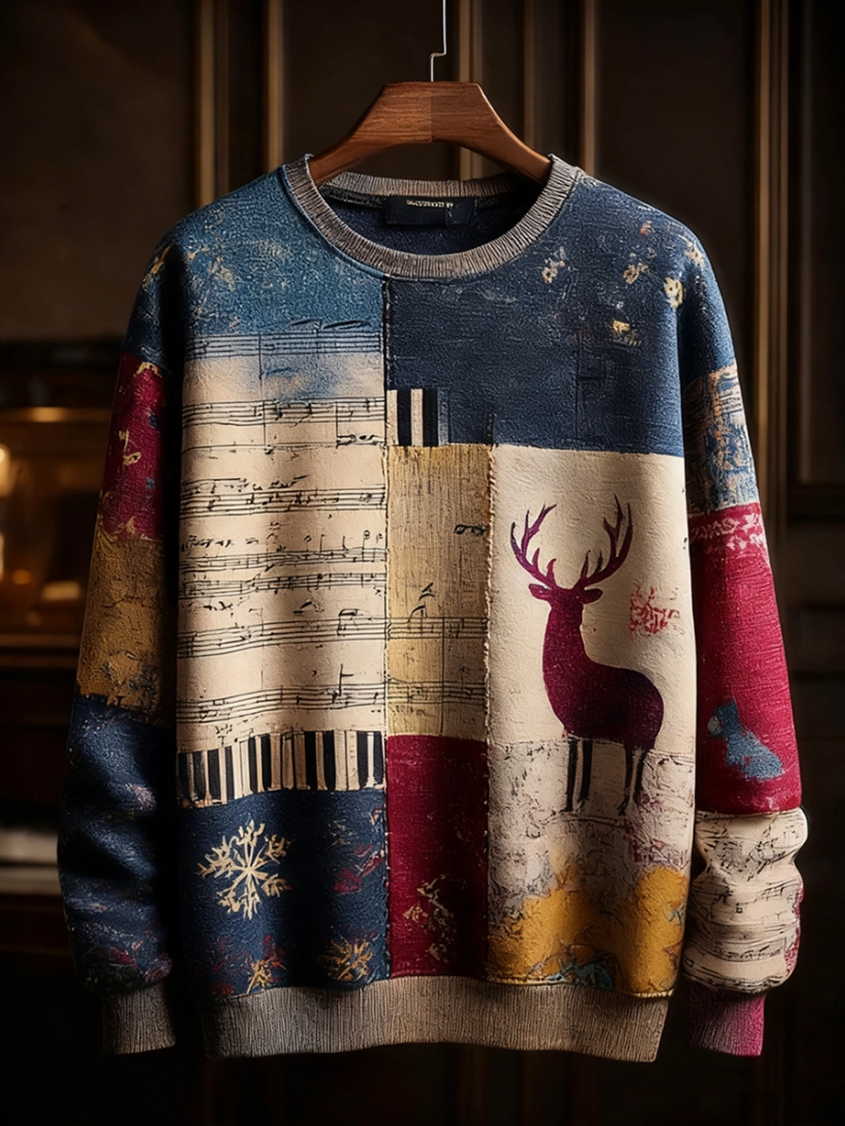 Men's Musical Note Christmas Party Art Sweatshirt