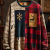 Mens Retro Musical Note Christmas Party Art Sweatshirt
