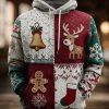 Mens Vintage Christmas Print Oversized Drop Shoulder Hoodie