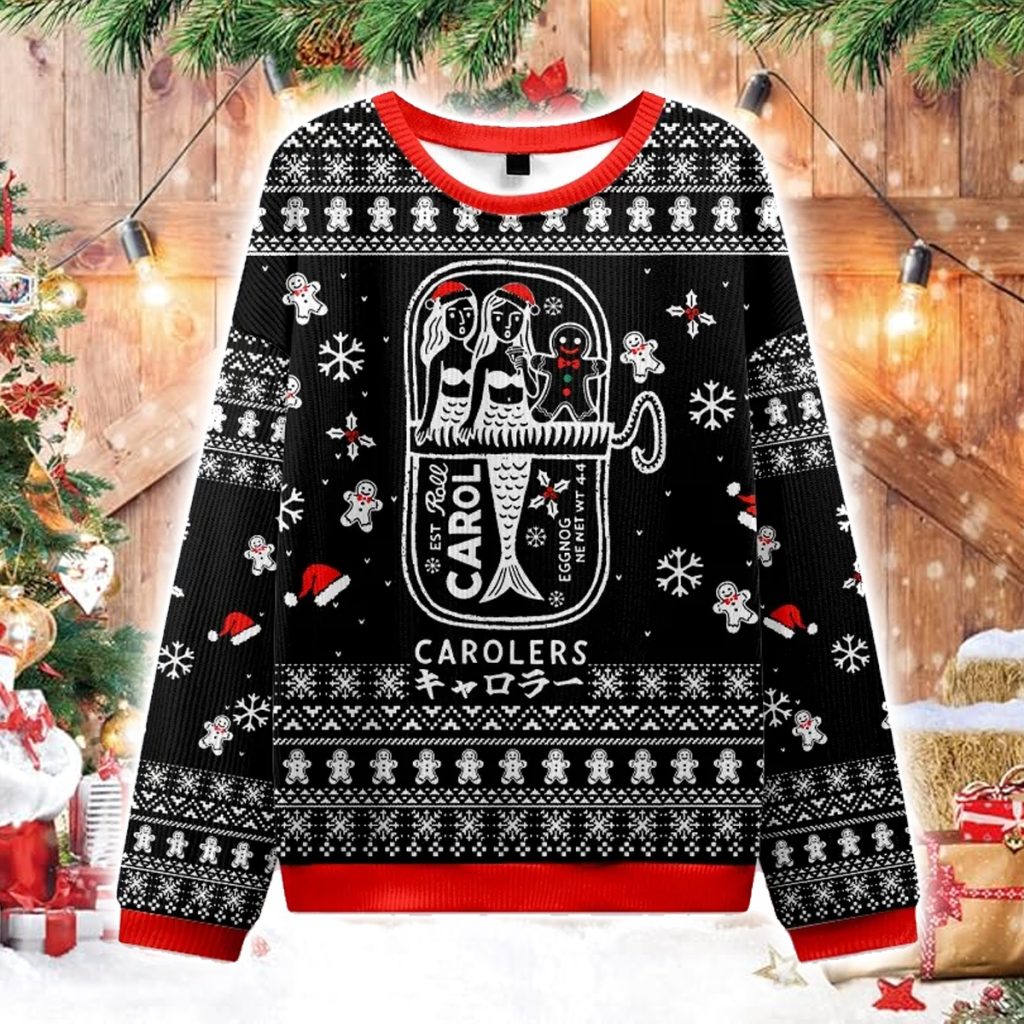 Mermaid And Gingerbread Man Christmas Ugly Sweater