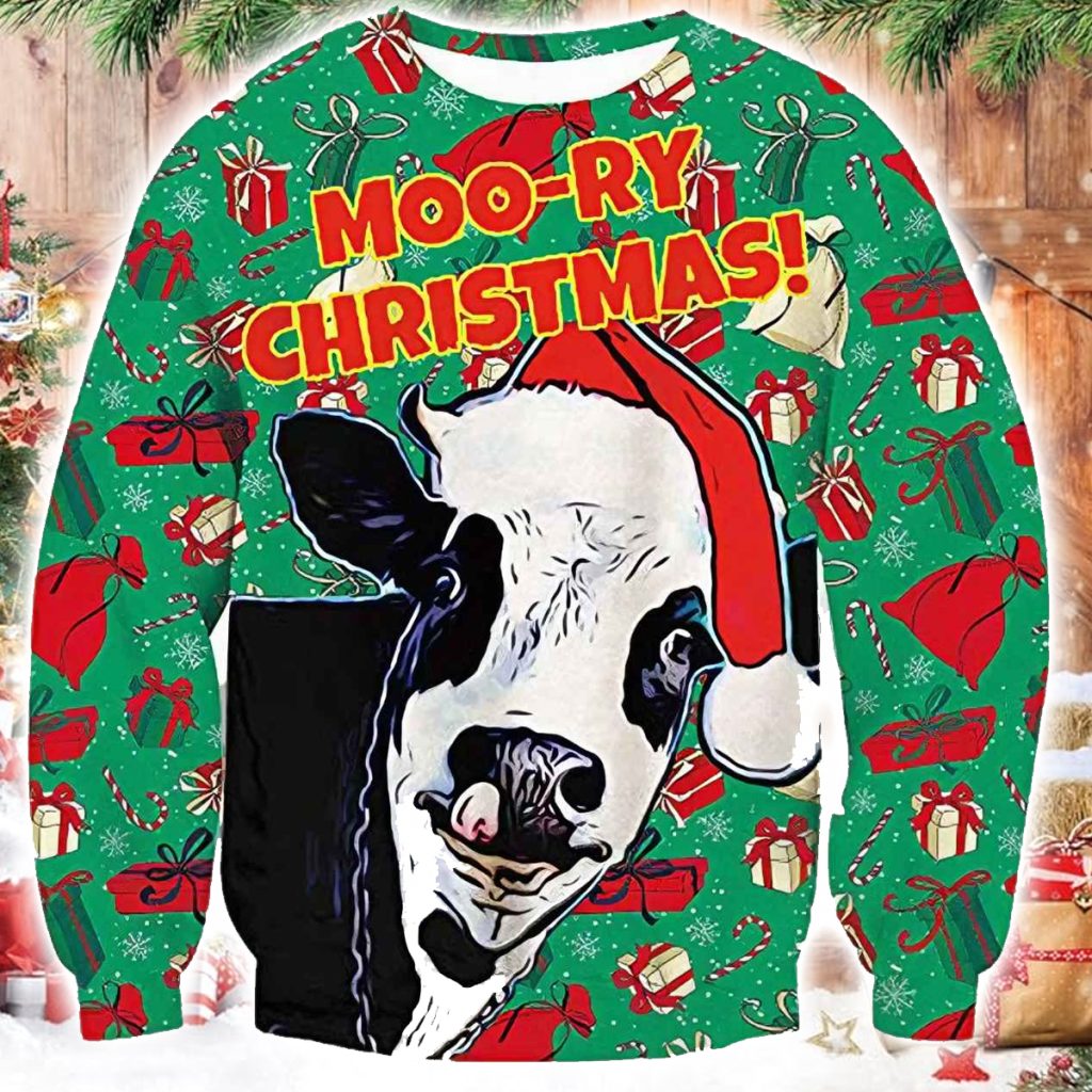 Moo-ry Christmas Ugly Sweater