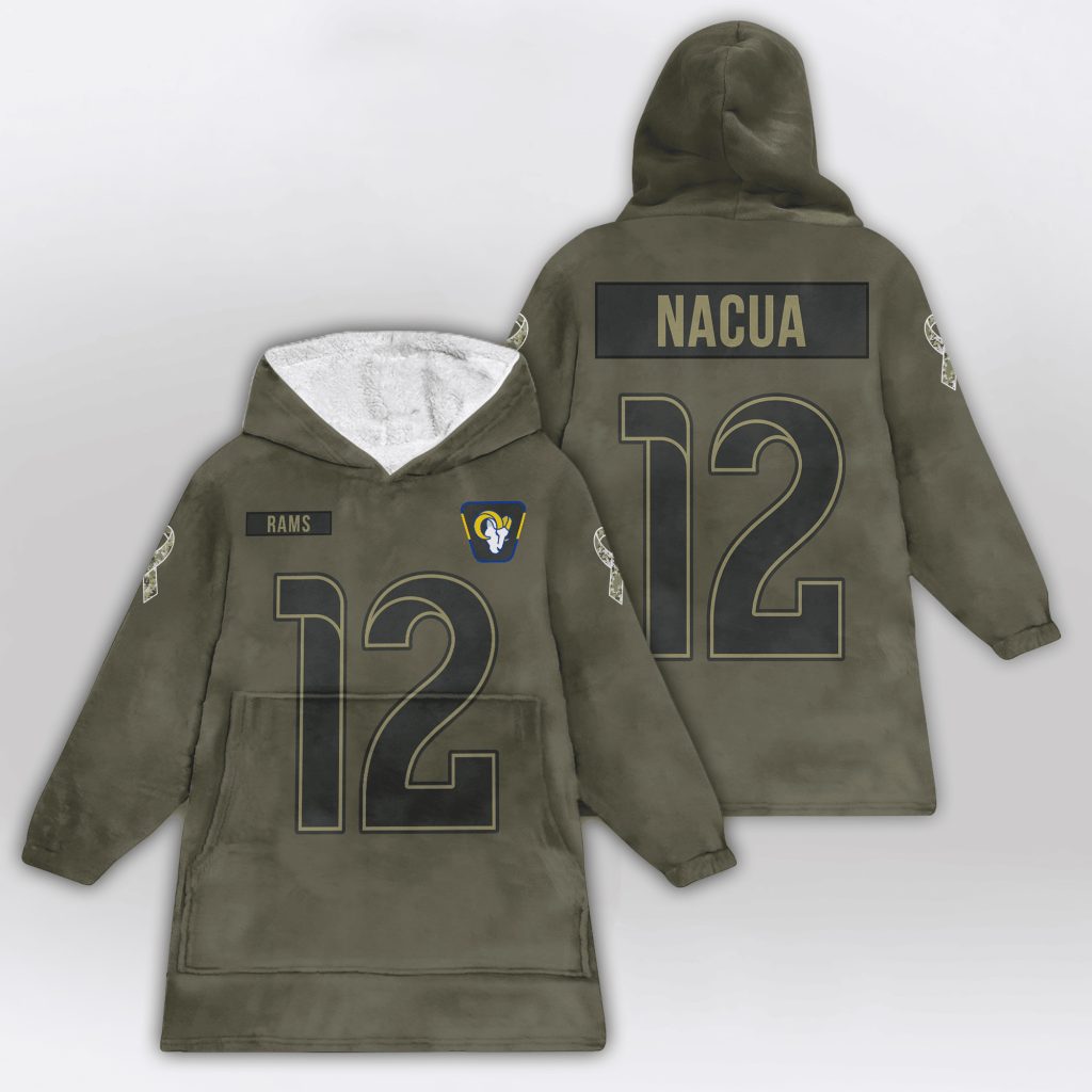 Nacua 12 Rams Football Blanket Hoodie 1