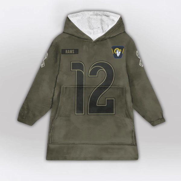 Nacua 12 Rams Football Blanket Hoodie