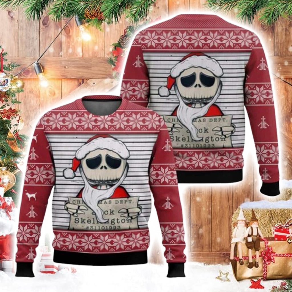 Nightmare Before Christmas Jack Dept Skellington Ugly Christmas Sweater