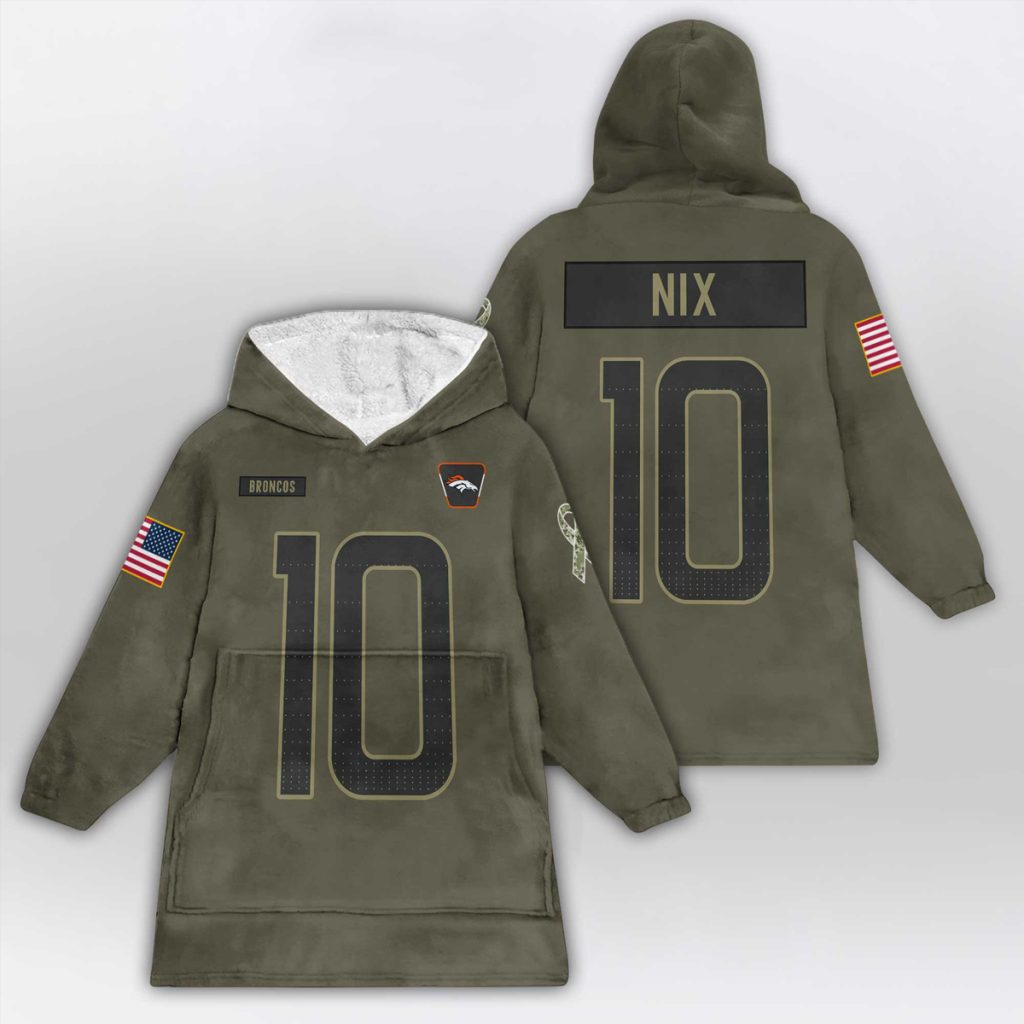 Nix 10 Denver Football Blanket Hoodie 1