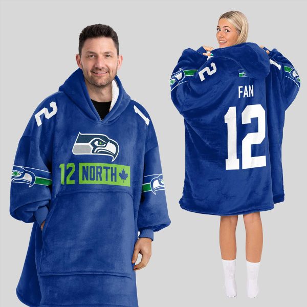 North 12 Seahawks Football Unisex Blanket Hoodie 1
