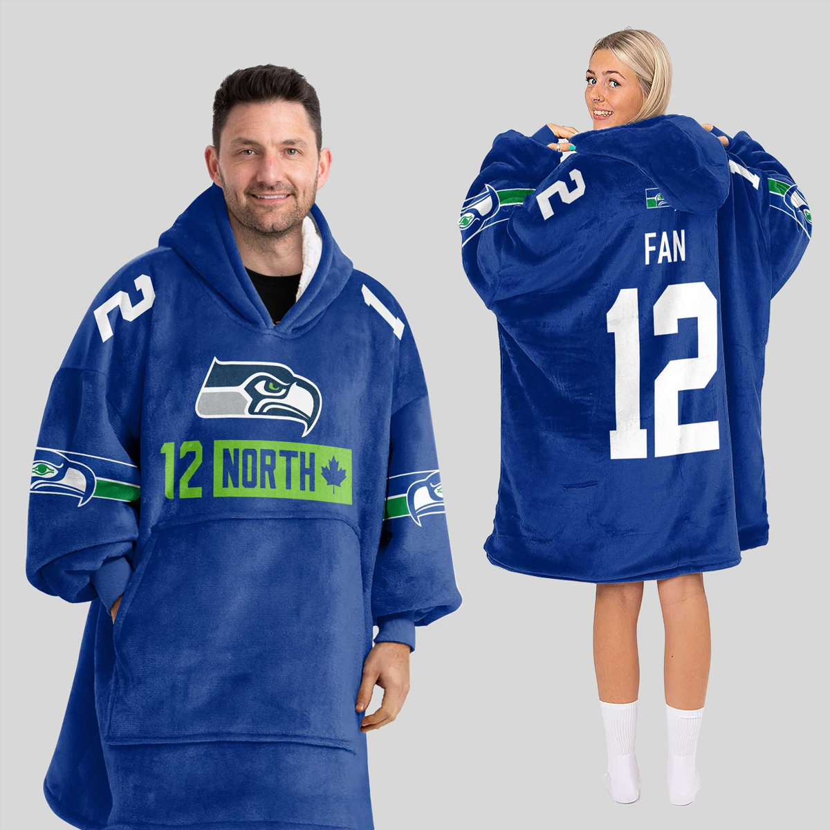 North 12 Seahawks Football Unisex Blanket Hoodie