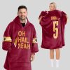 Oh Hail Yeah Daniels 5 Washington Football Unisex Blanket Hoodie 1
