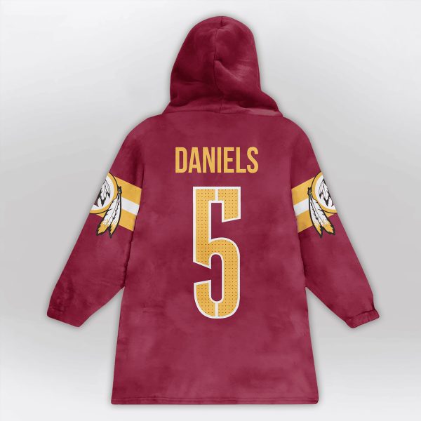 Oh Hail Yeah Daniels 5 Washington Football Unisex Blanket Hoodie 2