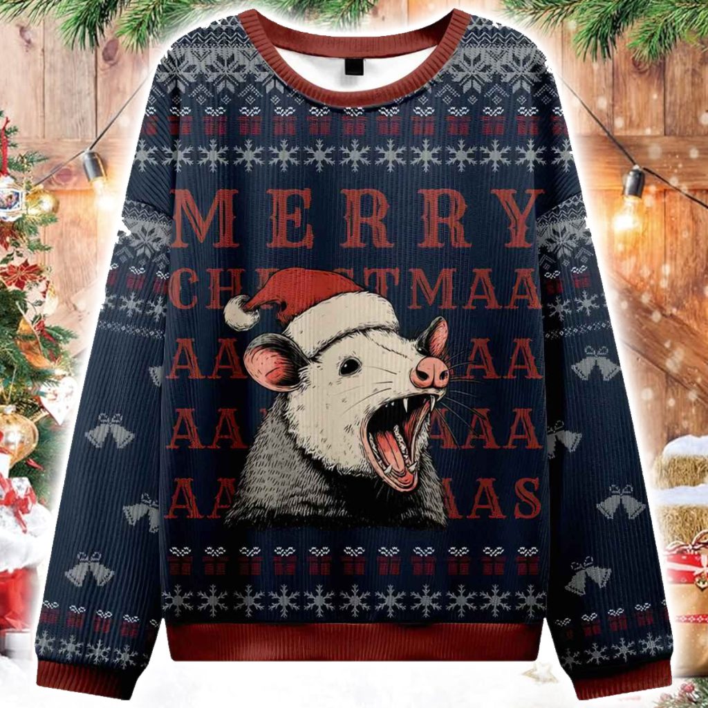 Opossum Holiday Cheer Ugly Christmas Sweater