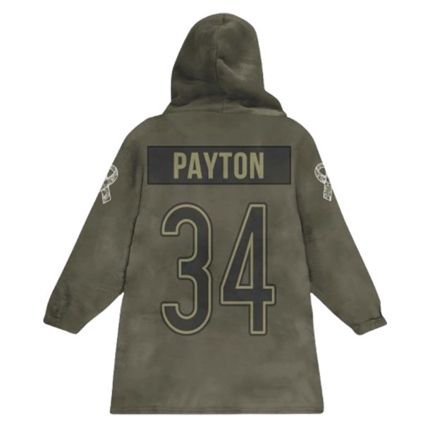 Payton 34 Chicago Football Blanket Hoodie 2