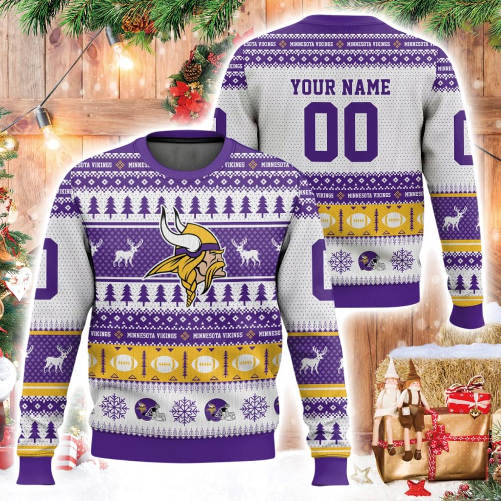Personalized Vikings Football 2025 Ugly Christmas Sweater Personalized Vikings Football 2025 Ugly Christmas Sweater