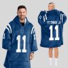 Pittman JR 11 Colts Football Unisex Blanket Hoodie 1