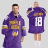 Purple Reign Jefferson 18 Vikings Football Unisex Blanket Hoodie 1
