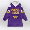 Purple Reign Jefferson 18 Vikings Football Unisex Blanket Hoodie