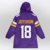 Purple Reign Jefferson 18 Vikings Football Unisex Blanket Hoodie 2