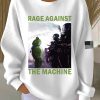 Rage Against The Machine FDT Print Knit Crew Neck Long Sleeve Sweatshirt