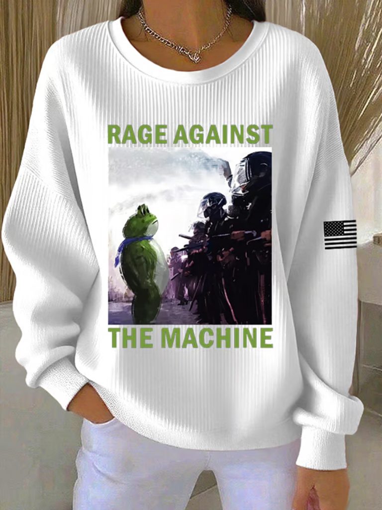 Rage Against The Machine FDT Print Knit Crew Neck Long Sleeve Sweatshirt