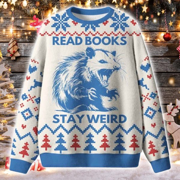 Read Books Stay Weird Ugly Christmas Sweater