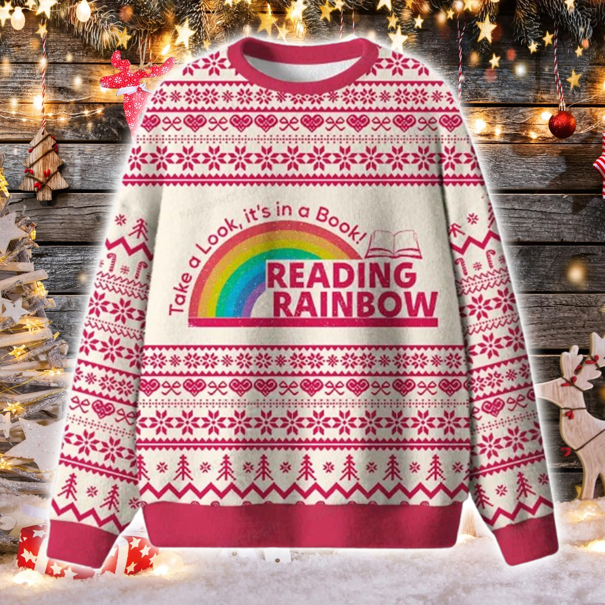 Reading Rainbow Ugly Christmas Sweater