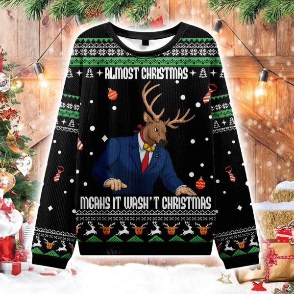Reindeer Man Funny Ugly Christmas Sweater
