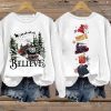 Retro Christmas Believe Print Sweatshirt 3