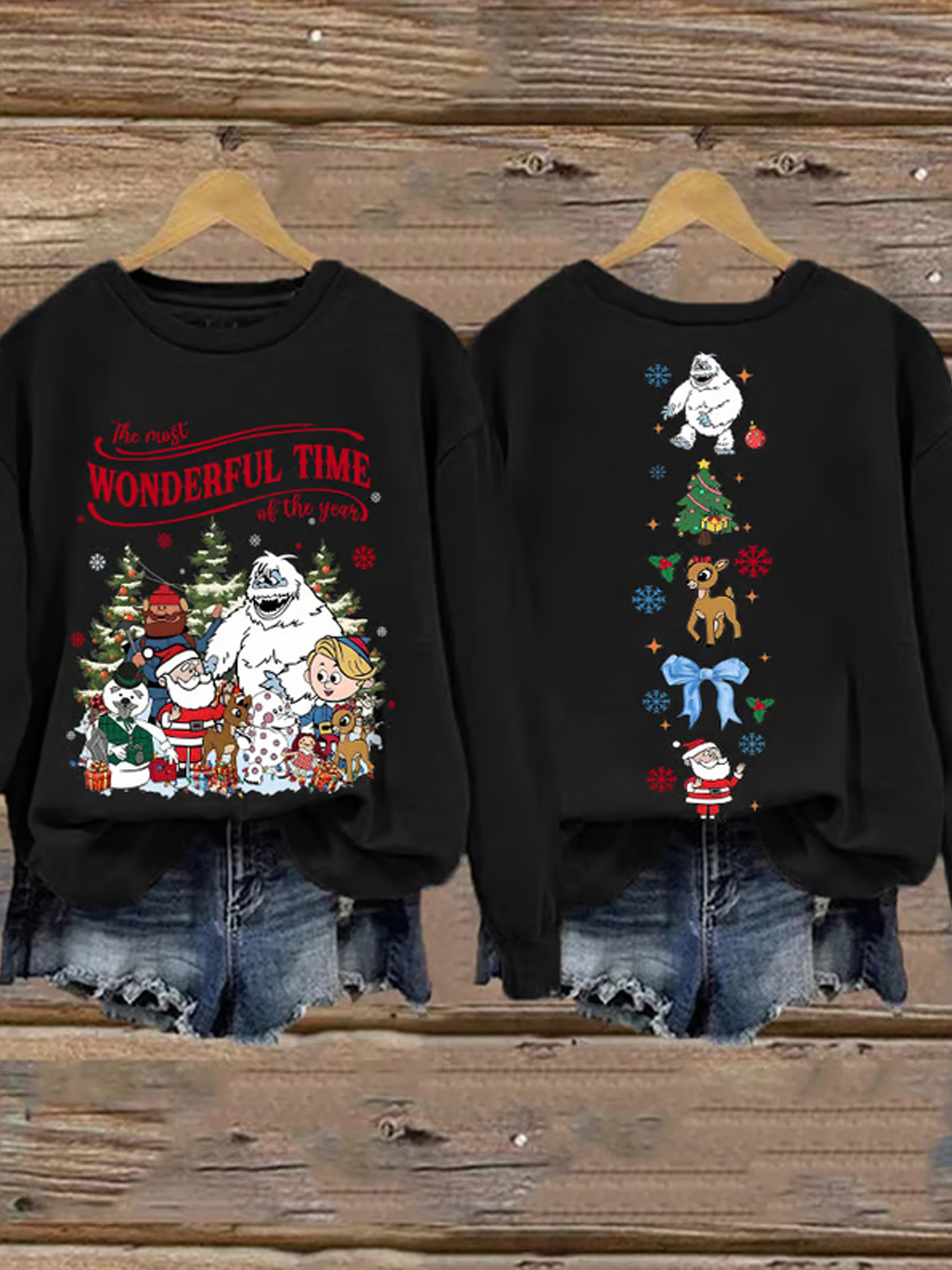 Retro Christmas The Most Wonderful Time Of The Year Print Sweatshirt