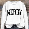 Retro Merry Christmas Print Sweatshirt
