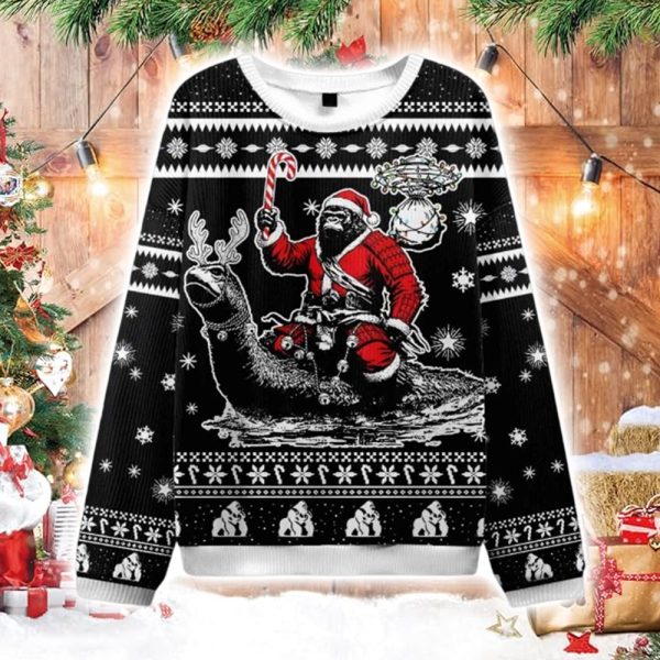 Samurai Bigfoot Ugly Christmas Sweater