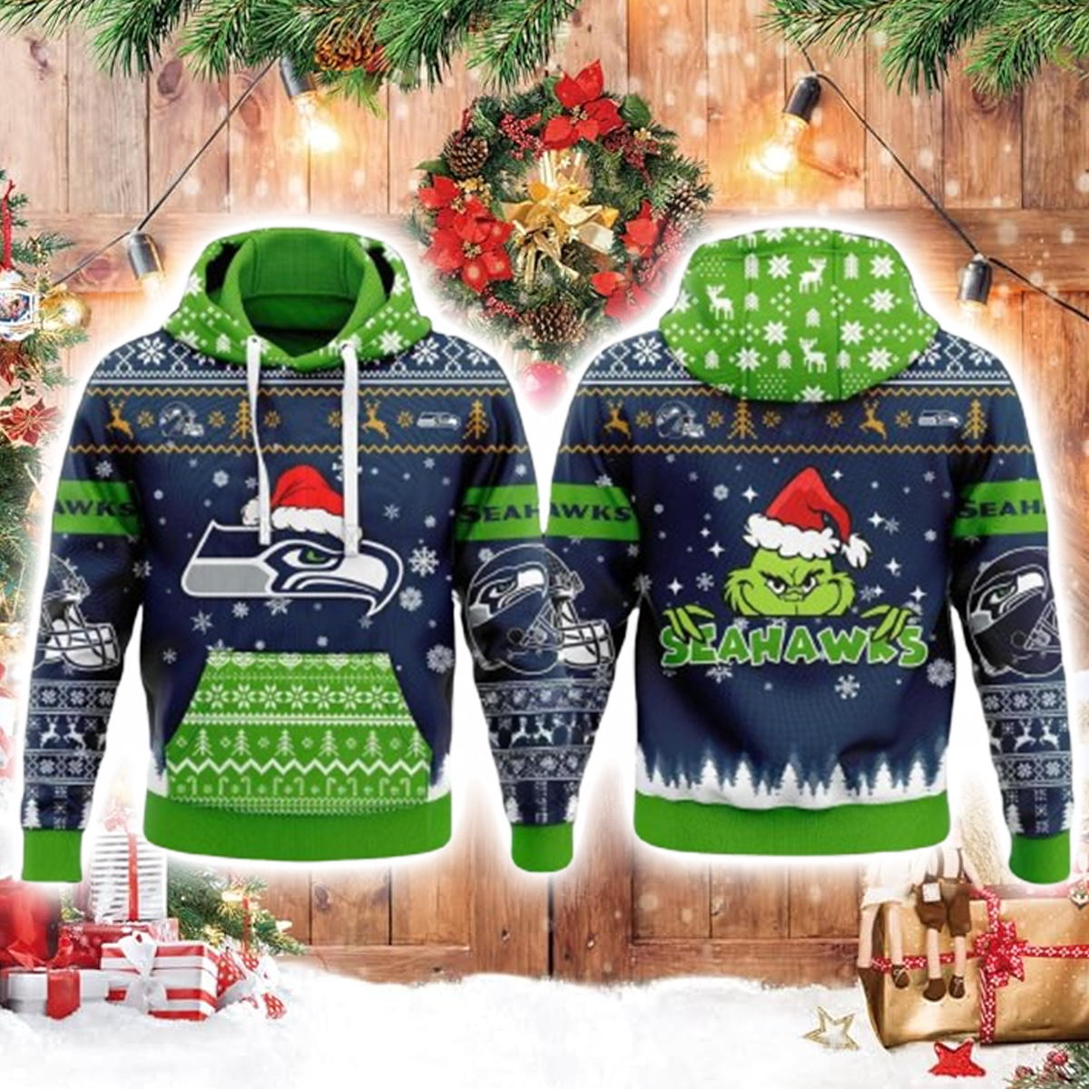 Seahawks x Christmas 2025 Hoodie