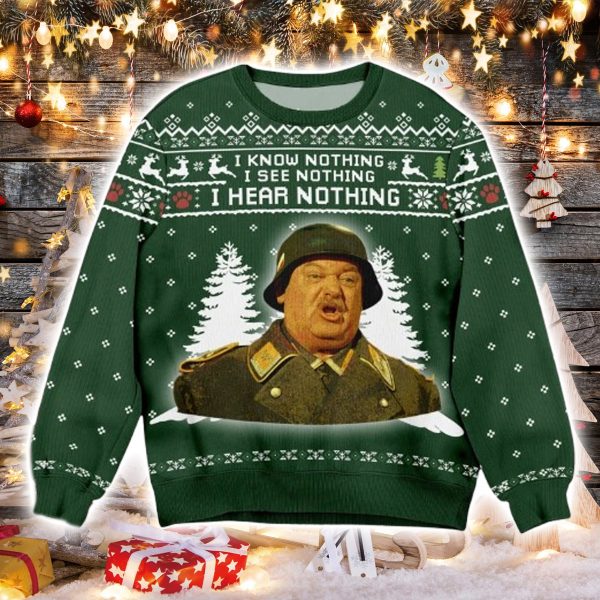Sergeant Schultz I Know Nothing Christmas Ugly Sweater