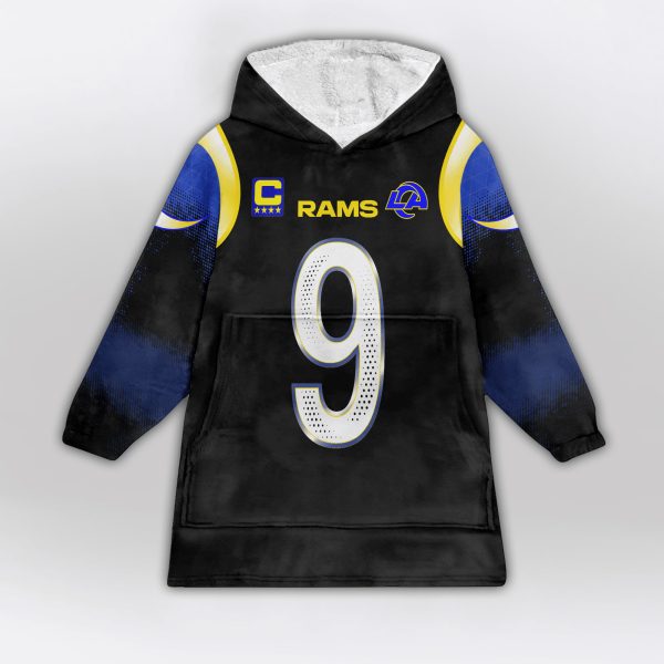 Stafford 9 Los Angeles R Football Unisex Blanket Hoodie