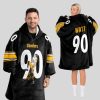 Steelers 90 Watt Football Unisex Blanket Hoodie 1
