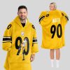 Steelers 90 Watt Football Unisex Blanket Hoodie