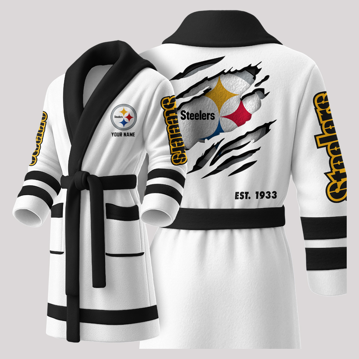 Steelers Est 1933 Fleece Bathrobe 2