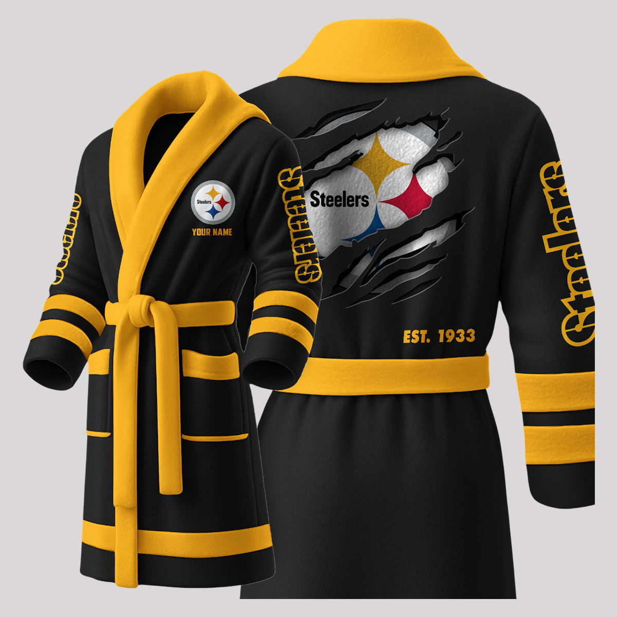 Steelers Est 1933 Fleece Bathrobe