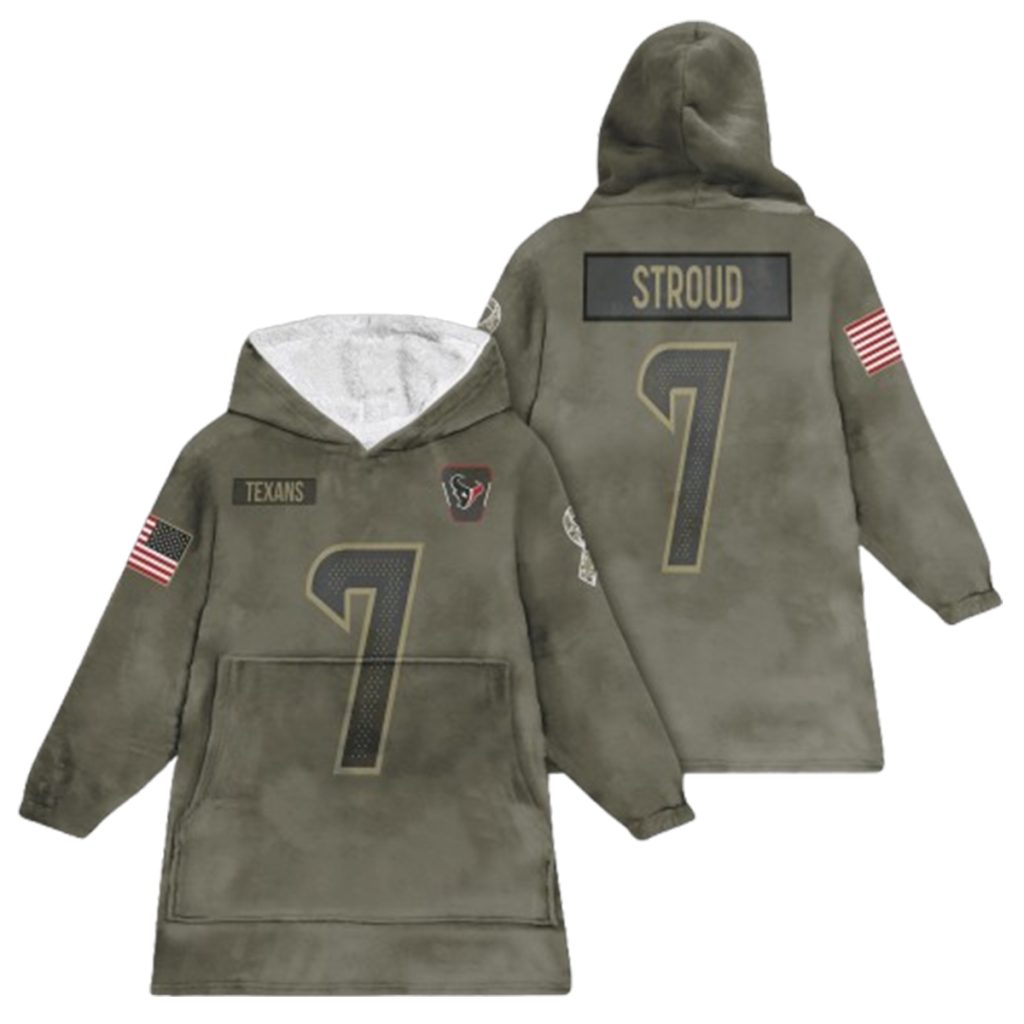 Stroud 7 Texans Football Blanket Hoodie 1