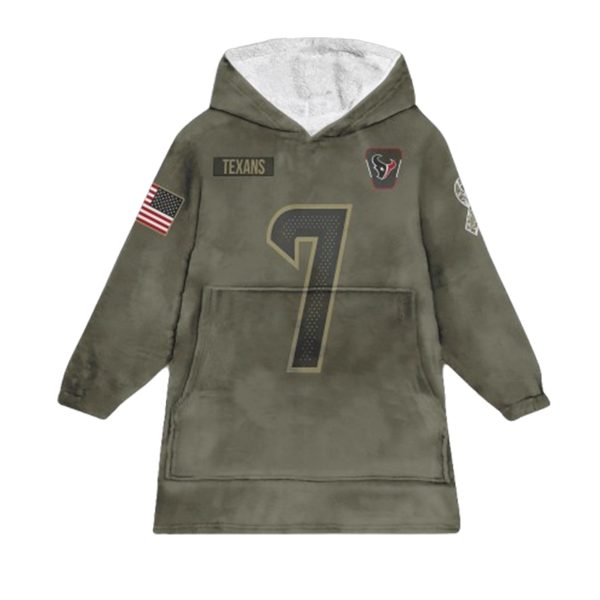Stroud 7 Texans Football Blanket Hoodie