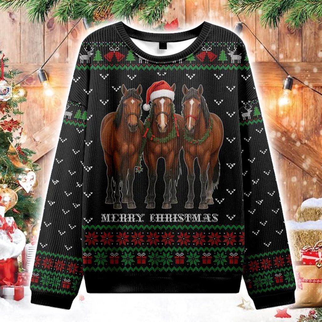 The Christmas Horse Is Looking At You Christmas Ugly Sweater