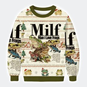 Man I Love Frogs Meme Ugly Christmas Sweater