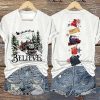 V Neck Retro Christmas Believe Print T Shirt 1
