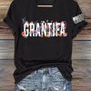 V Neck Retro Grantifa Print T Shirt