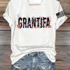 V Neck Retro Grantifa Print T Shirt