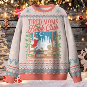 Tired Moms Book Club Ugly Christmas Sweater