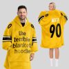 Watt 90 Pittsburgh Football Unisex Blanket Hoodie 1