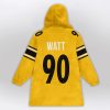 Watt 90 Pittsburgh Football Unisex Blanket Hoodie 2