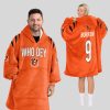 Who Dey Burrow 9 Cincinnati Football Unisex Blanket Hoodie 1